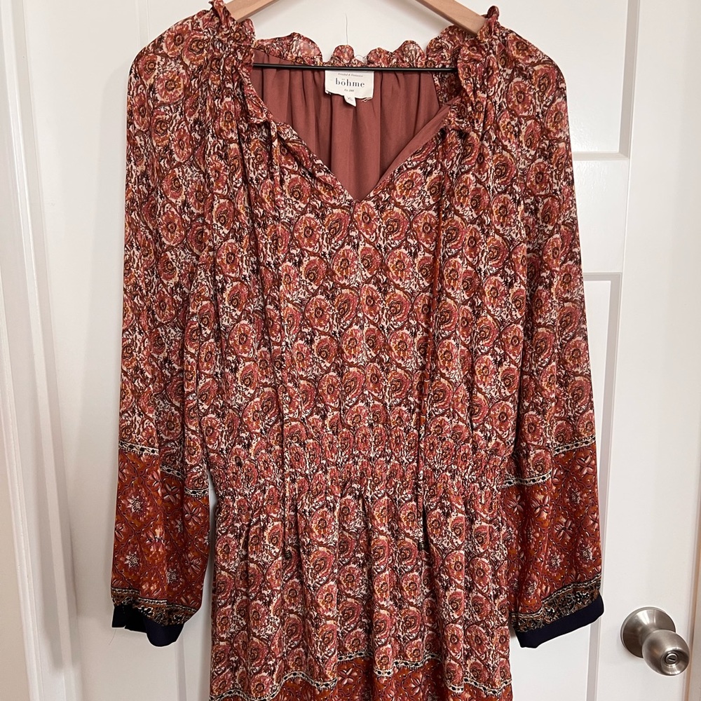 Boho print mini dress